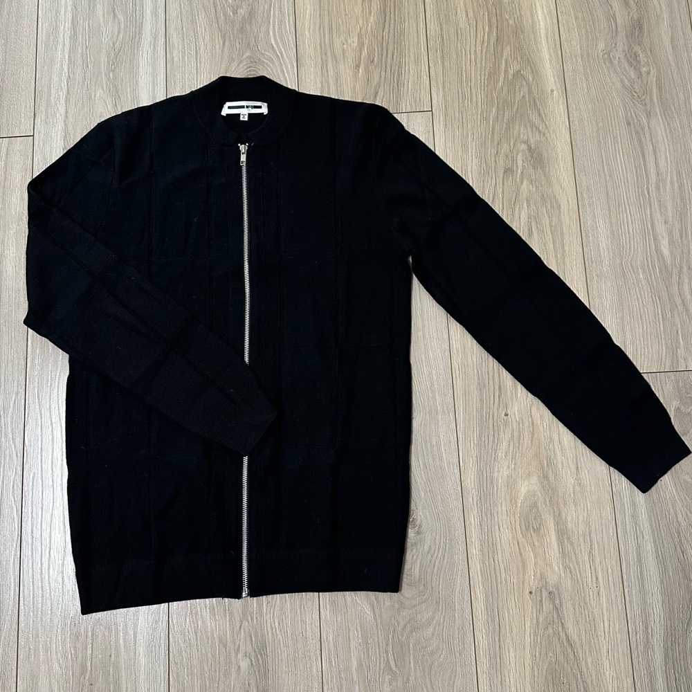Men's Black Zip-Up Sweater